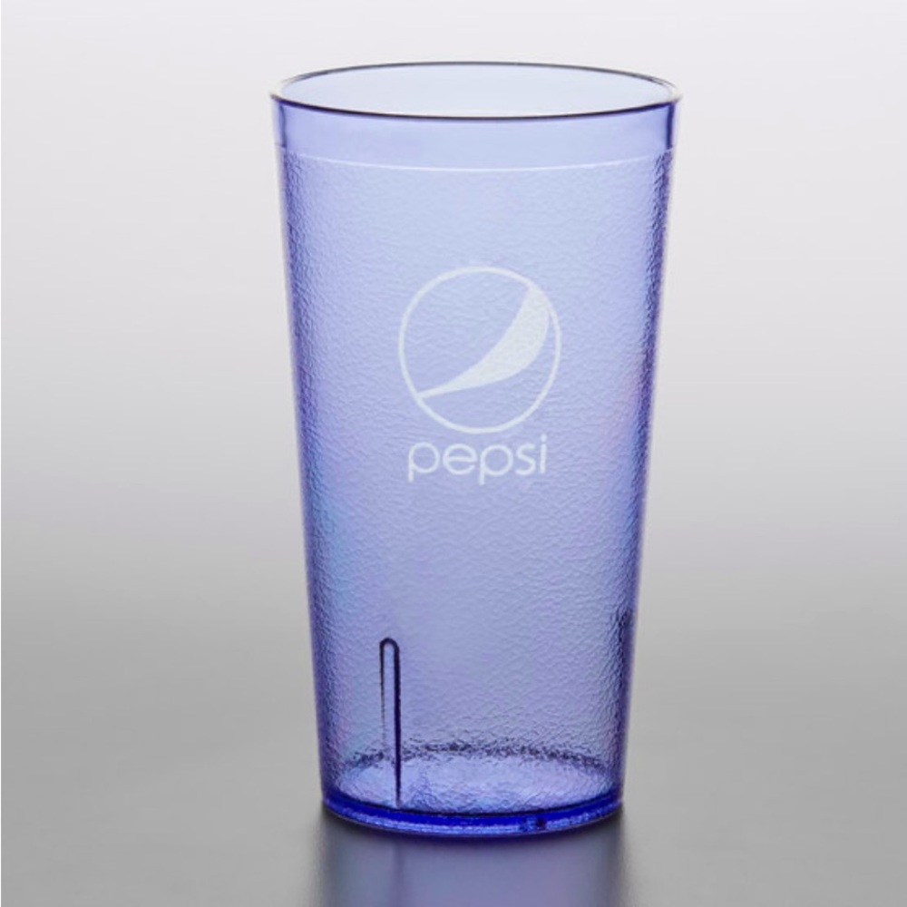 3 - Retro PEPSI Tumbler Cups, pebbled plastic drink glasses, Pint glasses
